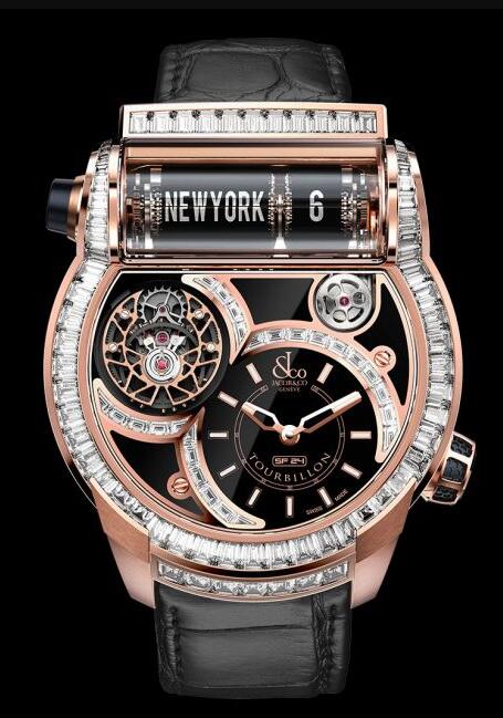 Jacob & Co EPIC SF24 TOURBILLON BAGUETTE ROSE GOLD ES802.40.BD.BD.A Replica watch